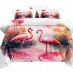 Pościel flamingi 160x200 – komplet z 2 poszewkami — 2