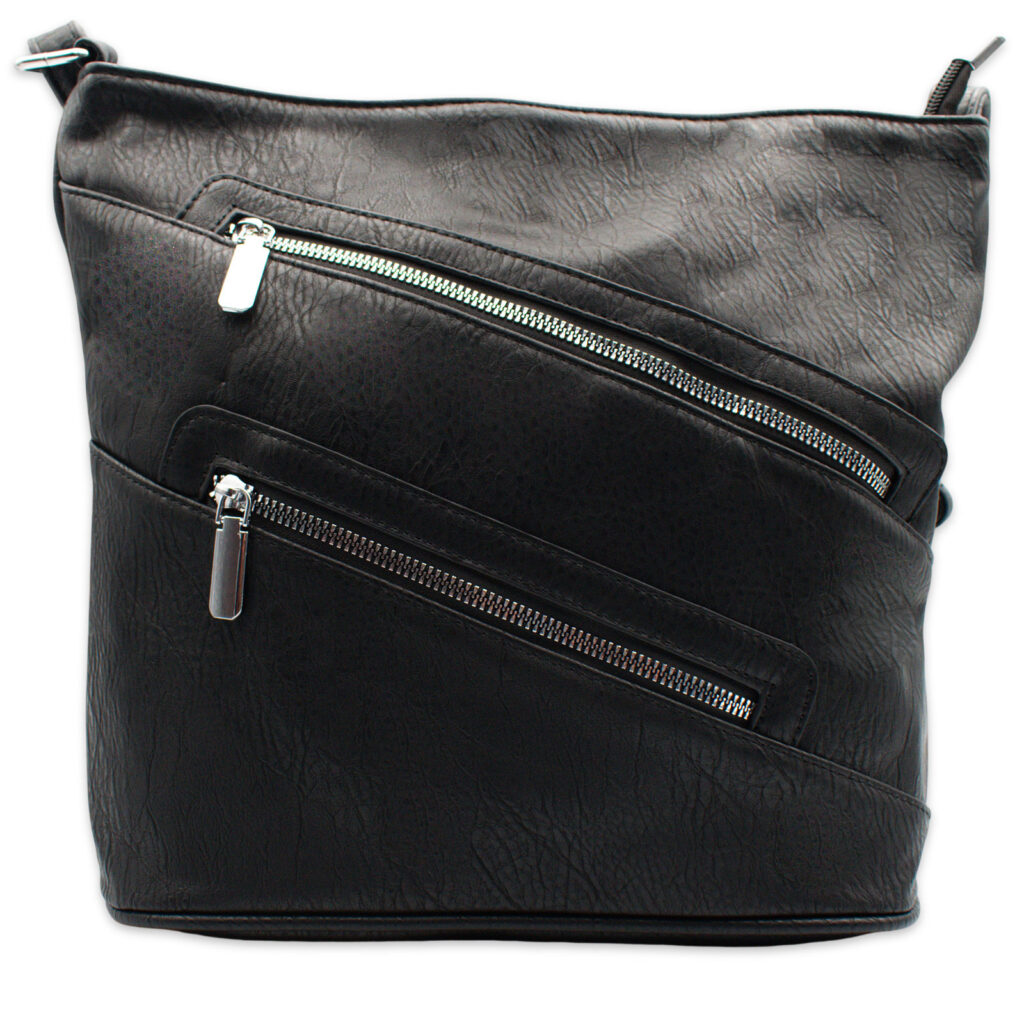 Torebka damska listonoszka crossbody czarna – na ramię, miejska, pojemna