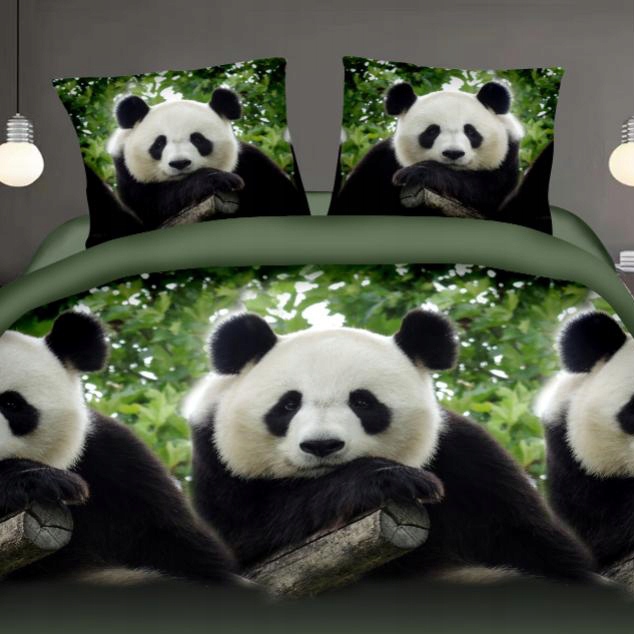 Pościel panda pandy misie 160x200 – komplet z 2 poszewkami