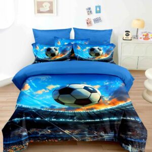 POŚCIEL KOMPLET POŚCIELI 160x200 + 2 POSZEWKI NA PODUSZKI PIŁKA NOŻNA