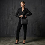 Torebka damska listonoszka crossbody czarna – na ramię, eko skóra, mała — 4