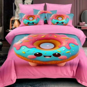 KOMPLET POŚCIELI 160x200 + 2 POSZEWKI NA PODUSZKI DONUT PĄCZEK