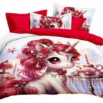 Pościel jednorożec czerwony 160x200 – komplet z 2 poszewkami — 2