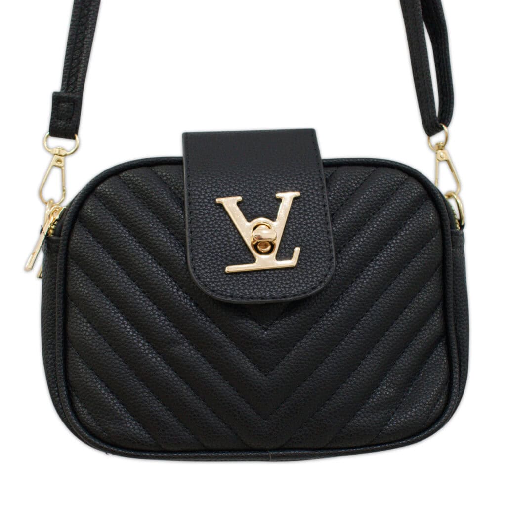 Torebka damska listonoszka crossbody czarna – na ramię, eko skóra, miejska
