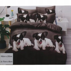 POŚCIEL PIESKI PSY KOMPLET 160X200 DWIE POSZEWKI NA PODUSZKI 70X80
