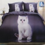 Pościel kot kotek kocik 160x200 – komplet z prześcieradłem i 2 poszewkami — 1
