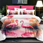 Pościel flamingi 160x200 – komplet z 2 poszewkami — 1