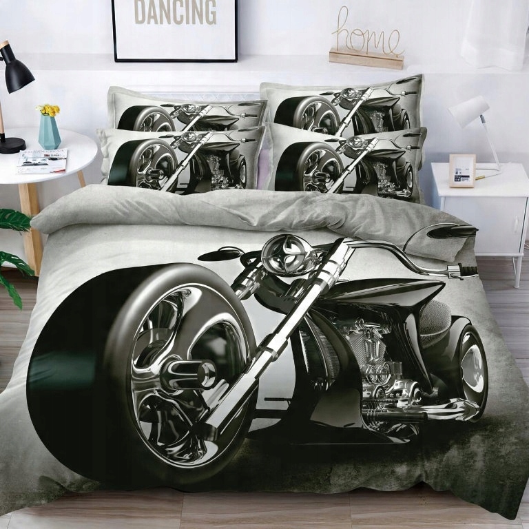 Pościel motor 160x200 – komplet z prześcieradłem i 2 poszewkami