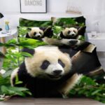 Pościel panda pandy 160x200 – komplet z prześcieradłem i 2 poszewkami — 1