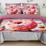 Pościel ciastko donut pączek 160x200 – komplet z prześcieradłem i 2 poszewkami — 1