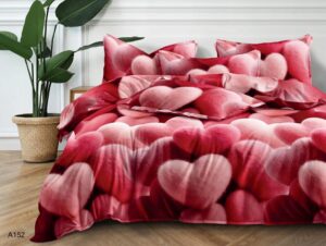 KOMPLET POŚCIELI 140x200 +2 POSZEWKI + PRZEŚCIERADŁO SERCA SERDUSZKA