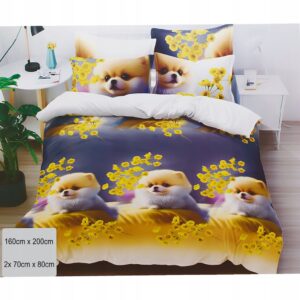 POŚCIEL PIESKI PSY KOMPLET 160X200 DWIE POSZEWKI NA PODUSZKI 70X80