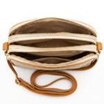 Torebka damska listonoszka crossbody jasnoszara – na ramię, eko skóra, miejska — 4