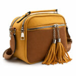 Torebka damska listonoszka crossbody żółta na ramię — 1