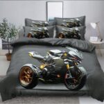 Pościel dziecięca motor 140x200 cm – zestaw z 2 poszewkami i prześcieradłem — 1