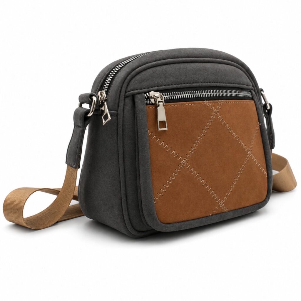 Torebka damska listonoszka crossbody antracytowa na ramię