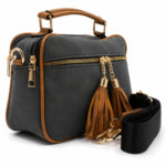 Torebka listonoszka crossbody antracytowa z regulowanym paskiem — 1