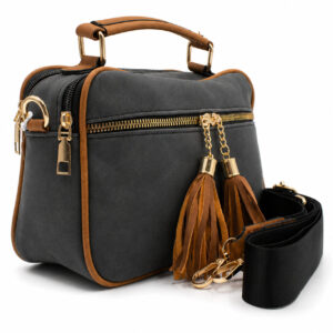 Torebka damska listonoszka crossbody miejska na ramię antracyt