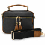 Torebka listonoszka crossbody antracytowa z regulowanym paskiem — 2